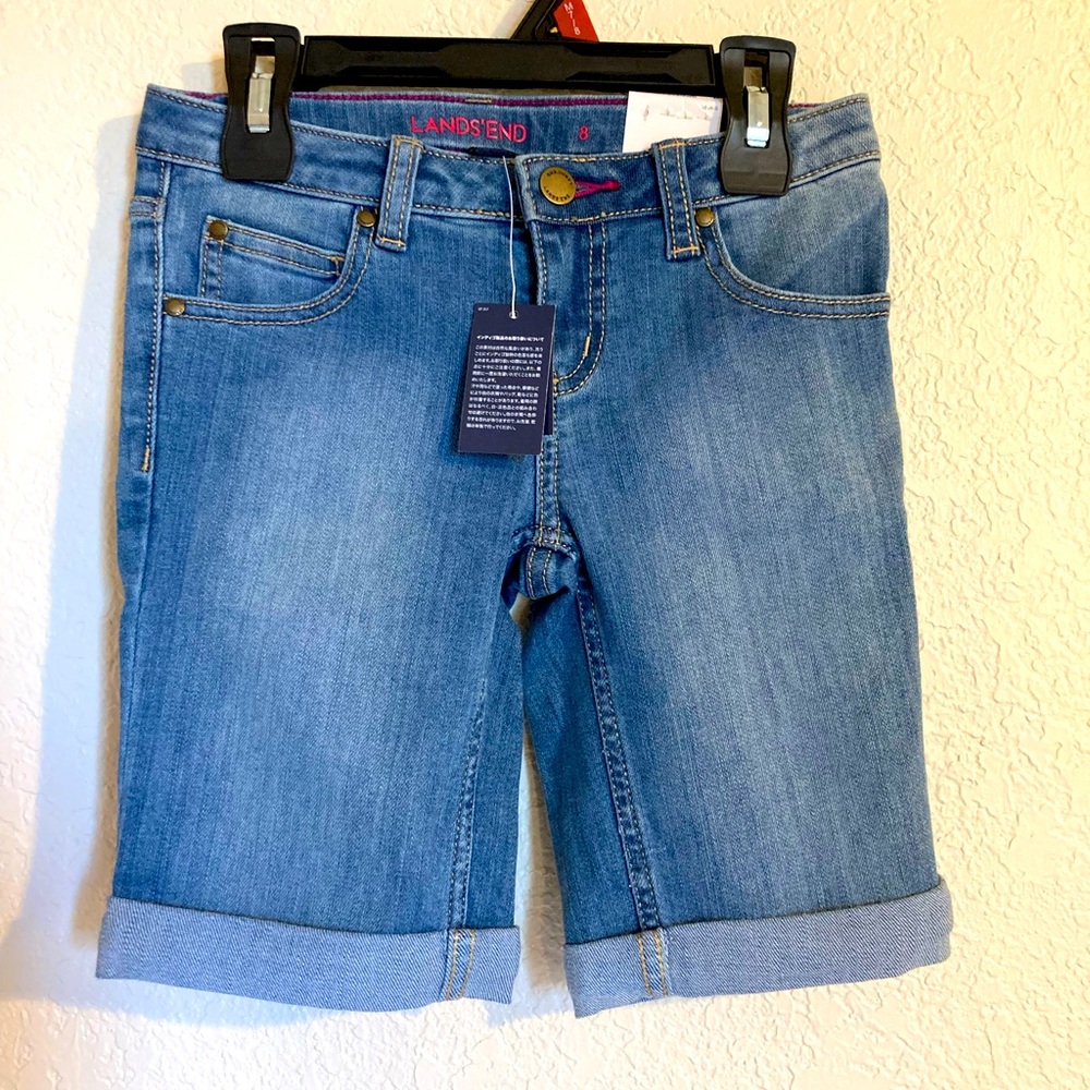 Girls Denim Shorts Lands End size 8